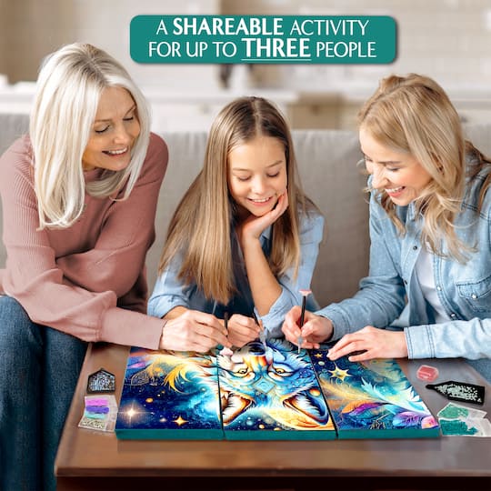 ArtSkills® Brilliant Art Mythical Wolf Stretched Canvas Diamond Painting Kit